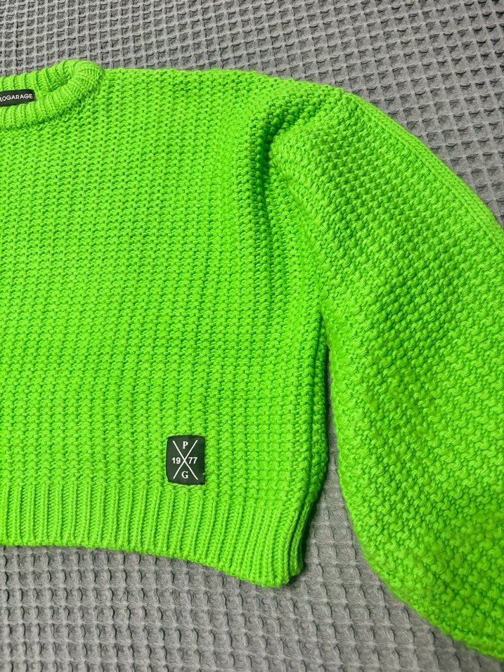 POLOGARAGE Yeşil Örgü Kadın Triko Kazak - Görsel 2