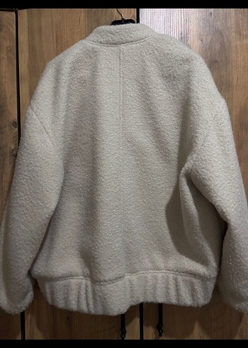 Mango Düğmeli Bej Kadın Polar Ceket - Görsel 4