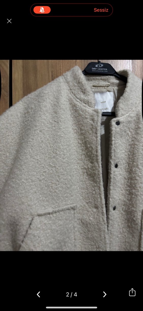 Mango Düğmeli Bej Kadın Polar Ceket - Görsel 2