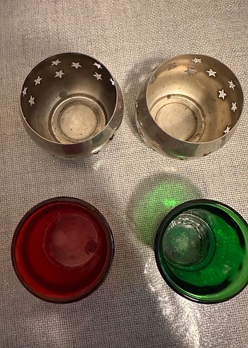 Yıldız Desenli Metal Mumluk Seti - Görsel 2