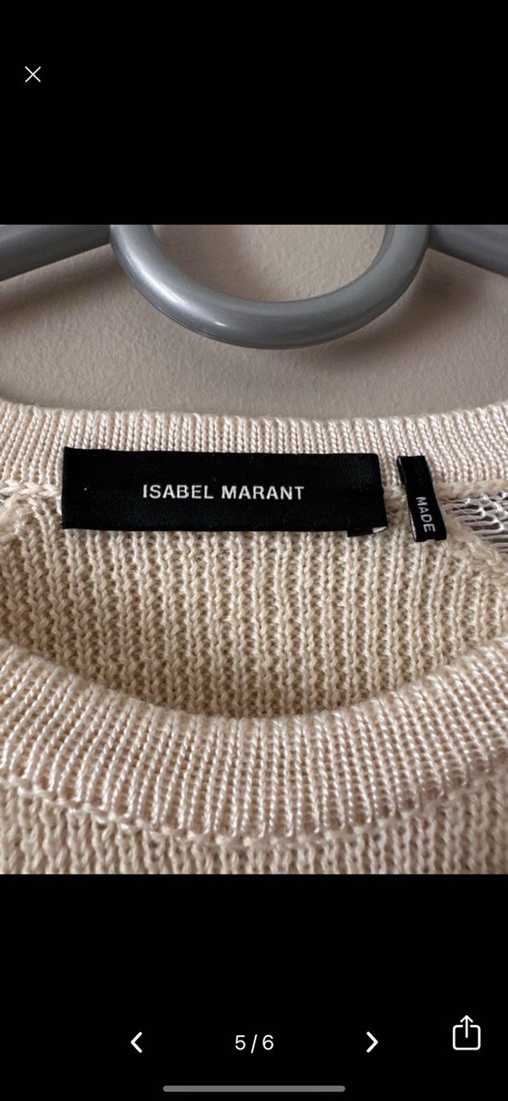 Isabel Marant Bej Kadın Triko Uzun Kollu Midi Kazak - Görsel 5