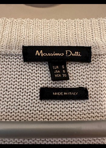 Massimo Dutti Bej V Yaka Örgü Kadın Süveter - Görsel 3
