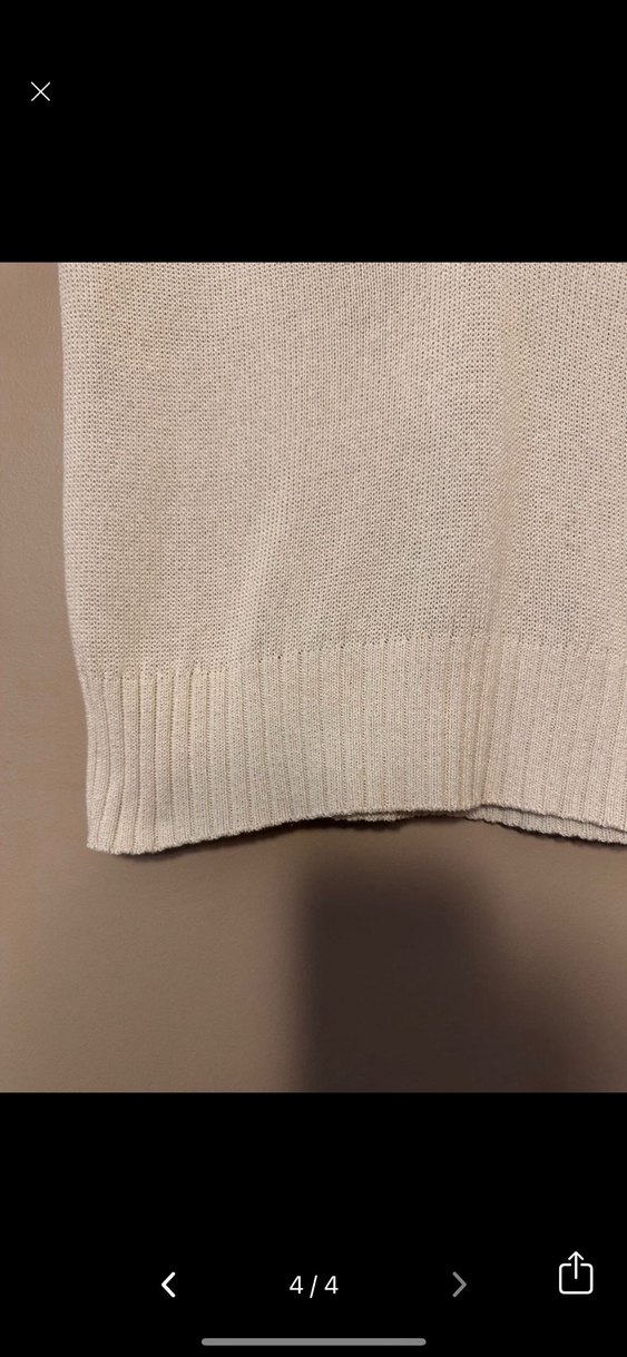 Massimo Dutti Bej V Yaka Örgü Kadın Süveter - Görsel 4