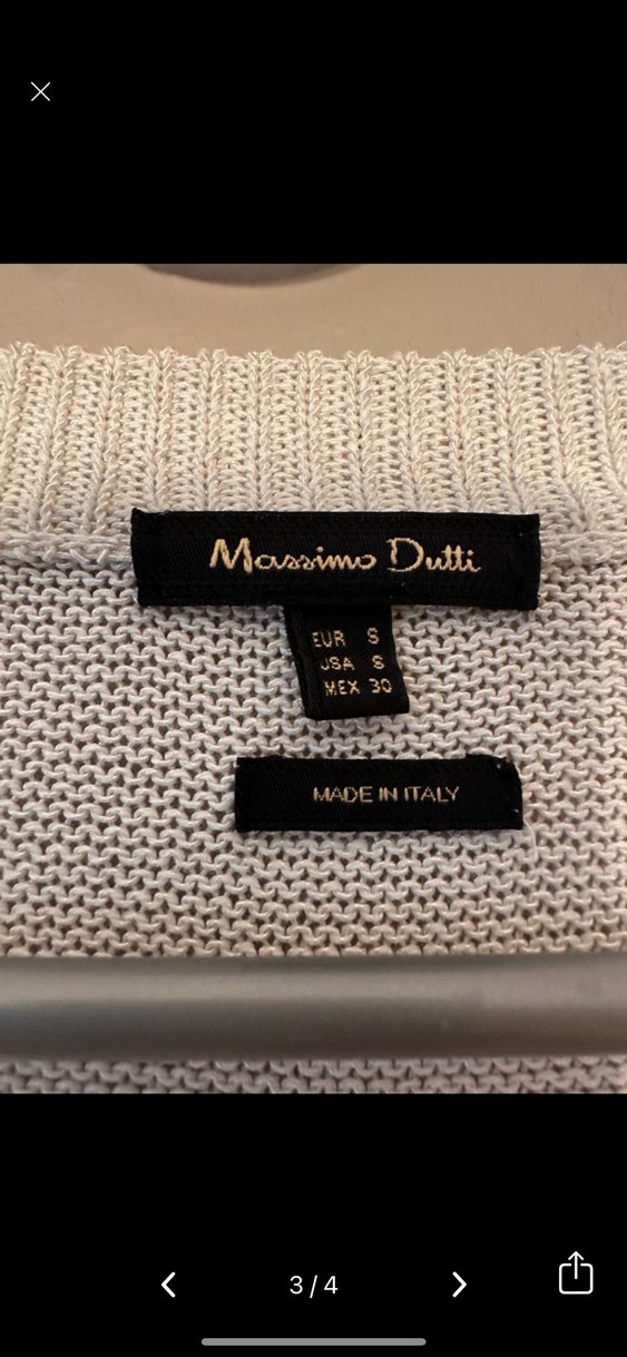 Massimo Dutti Bej V Yaka Örgü Kadın Süveter - Görsel 3