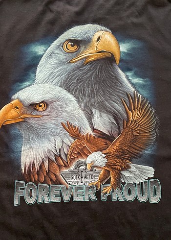 Kartal vintage siyah tişört - Görsel 3