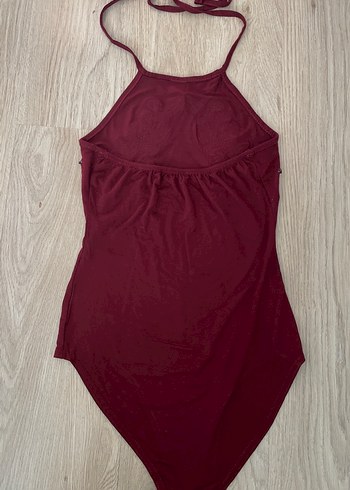 Bordo Nakışlı kadın body - Görsel 2