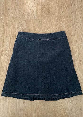 Çocuk Lacivert Pileli Kot Etek - Görsel 2