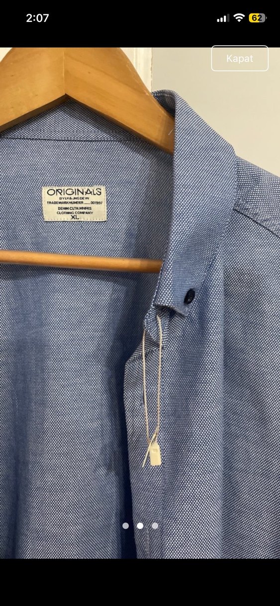 Sıfır erkek Gömlek, Düğmeli, Uzun Kollu - Görsel 2