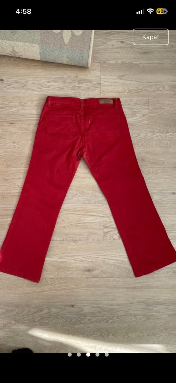 Vena kırmızı kadın pantolon - Görsel 3