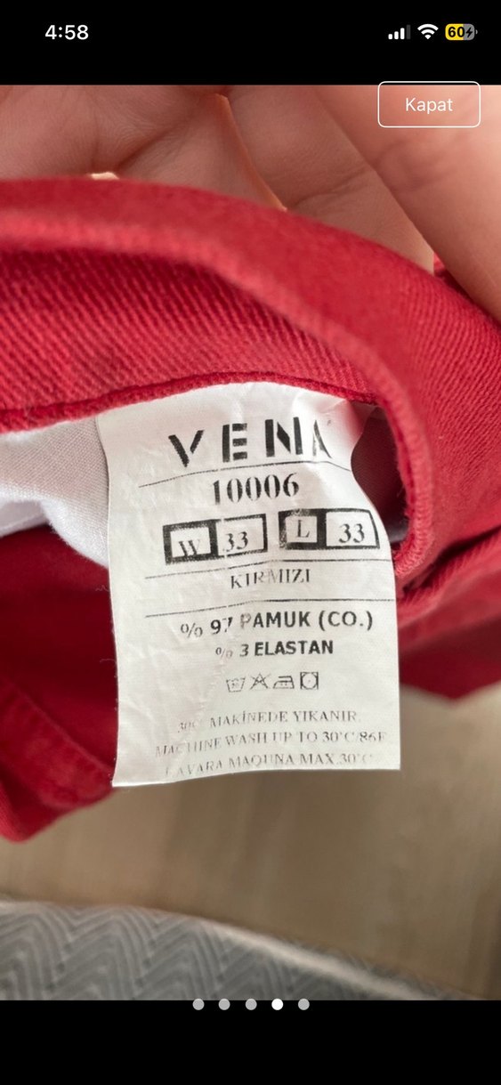 Vena kırmızı kadın pantolon - Görsel 4