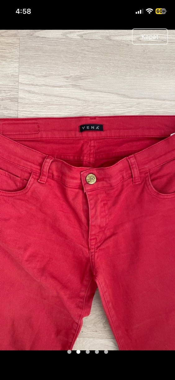 Vena kırmızı kadın pantolon - Görsel 2