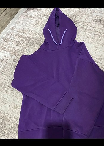 Diğer Mor Kadın Sweatshirt Kapüşonlu Rahat Kesim