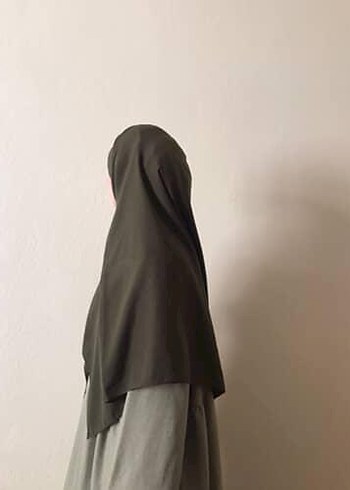 haki yeşil uzun eşarp - Görsel 3