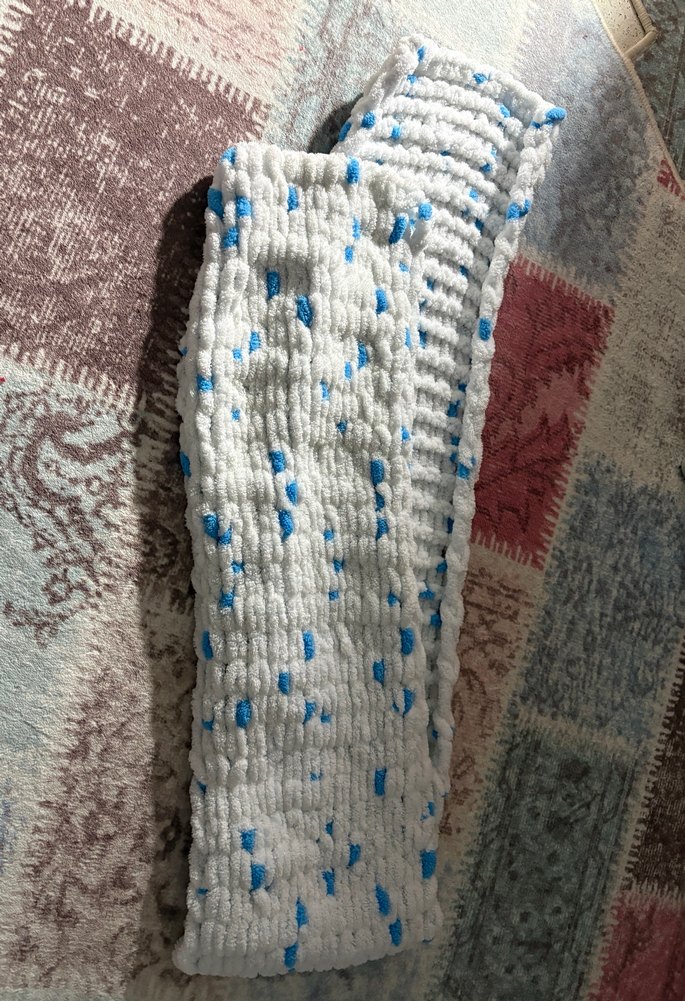 Çocuklar için renkli desenli örme atkı - Görsel 2