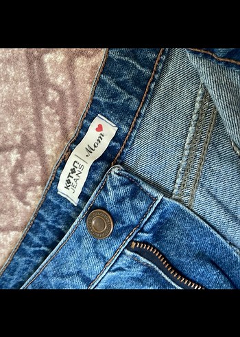 universal Beden Kadın Mavi Loose Fit Mini Denim Şort