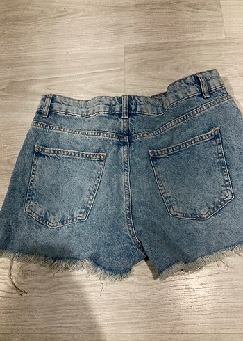 Düğmeli Kadın Kot Şort Mini Loose Fit - Görsel 3