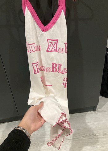 Pembe Askılı Hamile ve Emzirme Gecelik - Görsel 3