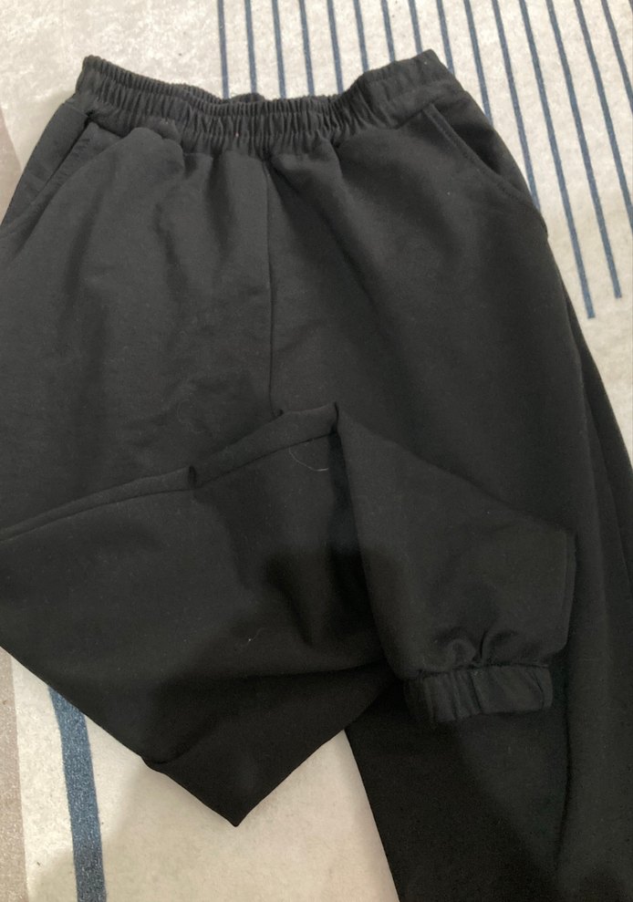 Kadın Siyah Rahat Kesim Sweatpant - Görsel 2