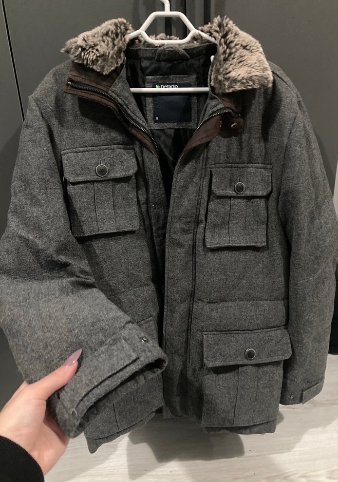 Gri Tüylü Detaylı Erkek Kaban - Görsel 3