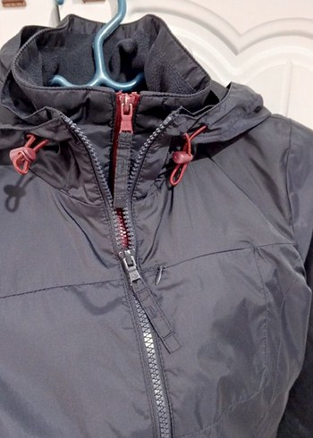 Kadın Koyu Lacivert Çift Fermuarlı Yağmurluk - Görsel 2