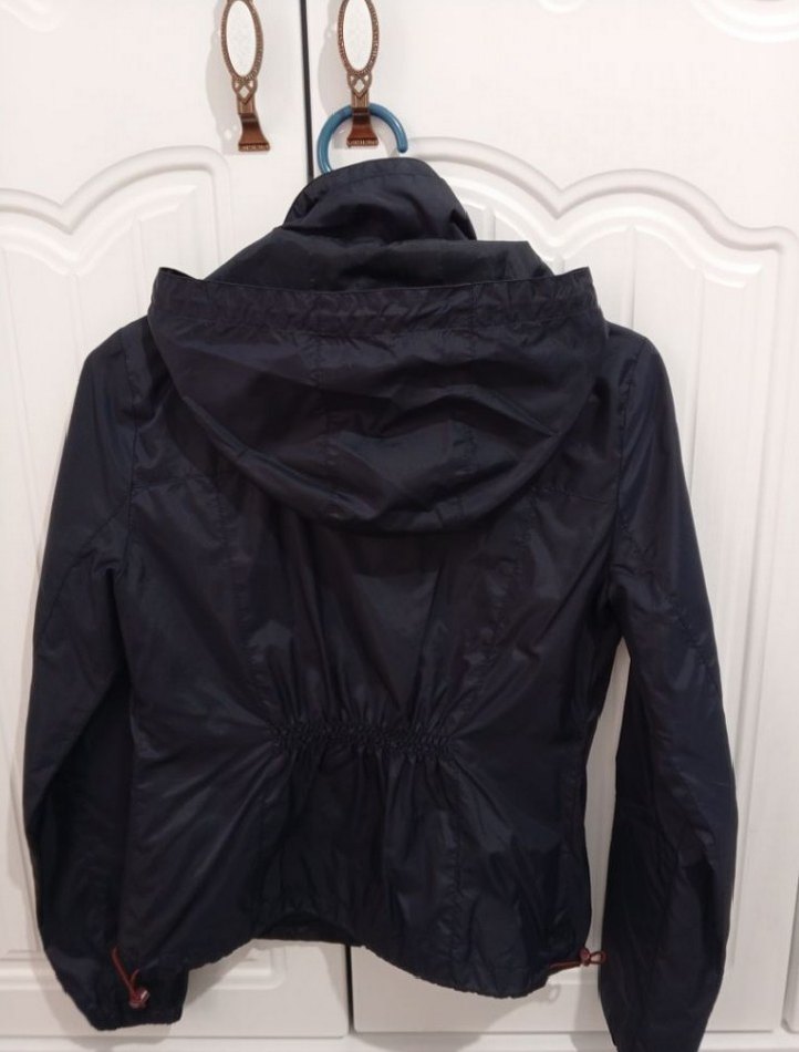 Kadın Koyu Lacivert Çift Fermuarlı Yağmurluk - Görsel 5