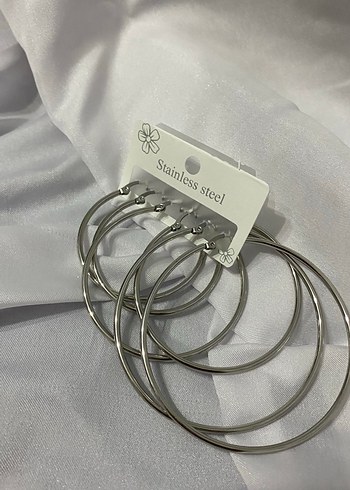 Accessorize Gri Minimalist Midi Halka Küpeler