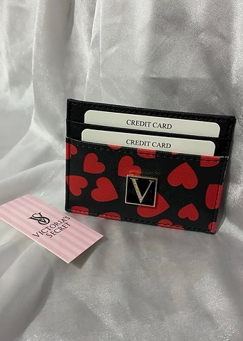 Kırmızı Kalp Desenli Deri Kadın Cüzdan - Görsel 2