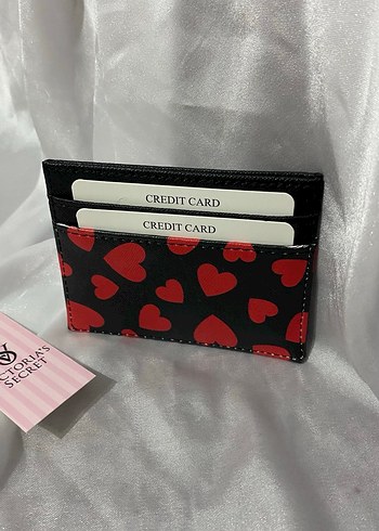 Kırmızı Kalp Desenli Deri Kadın Cüzdan - Görsel 3