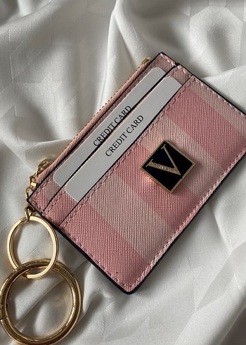 Pembe Ekose Deri Fermuarlı Kadın Cüzdan - Görsel 3