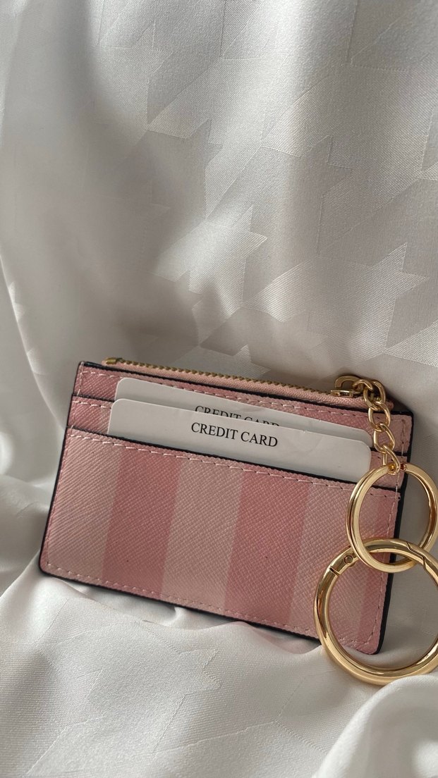 Pembe Ekose Deri Fermuarlı Kadın Cüzdan - Görsel 4