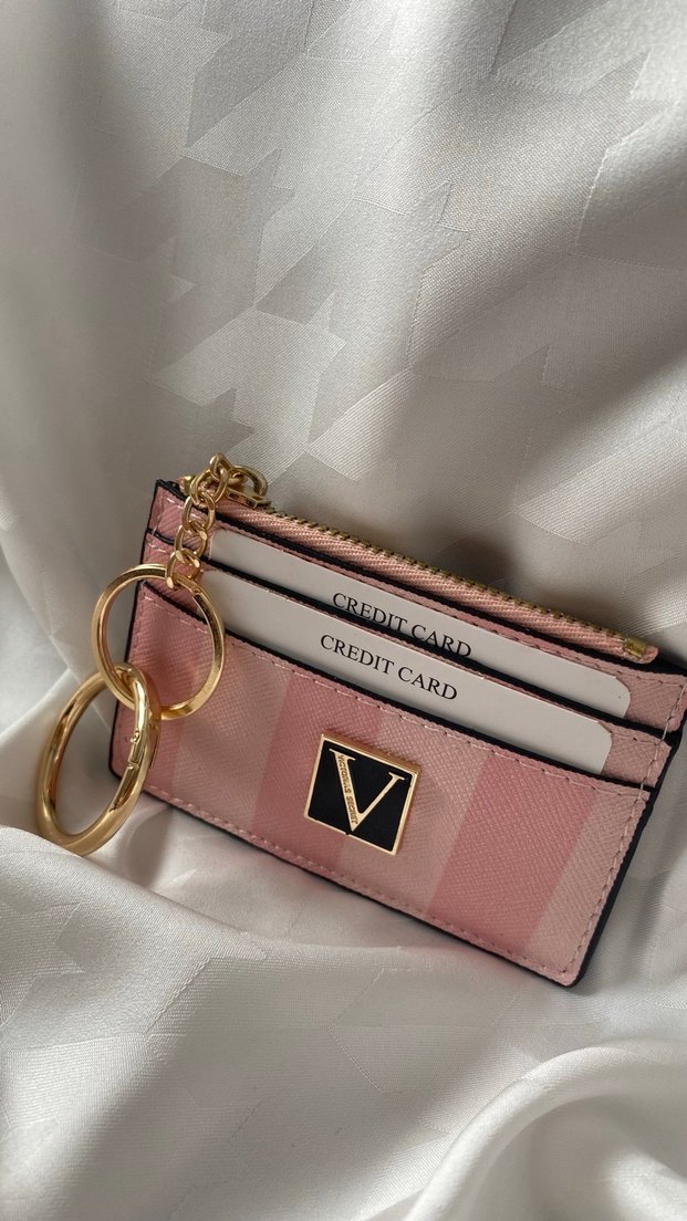 Pembe Ekose Deri Fermuarlı Kadın Cüzdan - Görsel 2