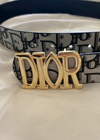 Altın Tokalı Siyah Deri Dior Kadın Kemer - Görsel 2