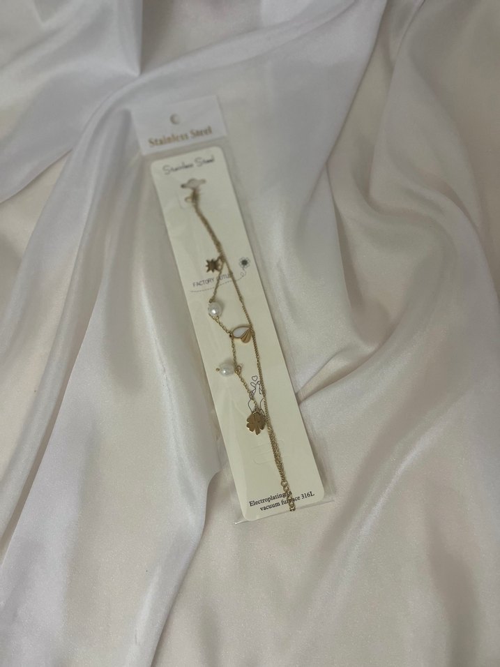 Altın Renkli Zincir Detaylı Kadın El Zinciri - Görsel 2