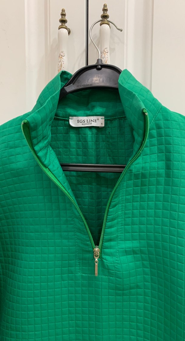 Yeşil Yarım Fermuarlı Kadın Sweatshirt - Görsel 3