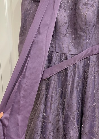 Mor Drapeli Uzun Kadın Gelinlik - Görsel 4