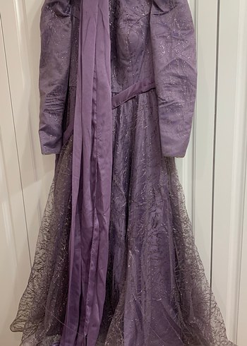 Mor Drapeli Uzun Kadın Gelinlik - Görsel 2