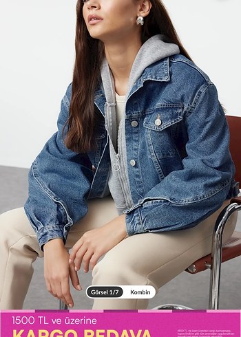 Trendyol & Milla Kadın Mavi Denim Gömlek Ceket