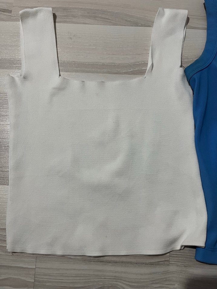 Mavi +beyaz crop atlet - Görsel 3