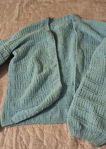 Mavi Triko Salaş Hamile Hırka - Görsel 2