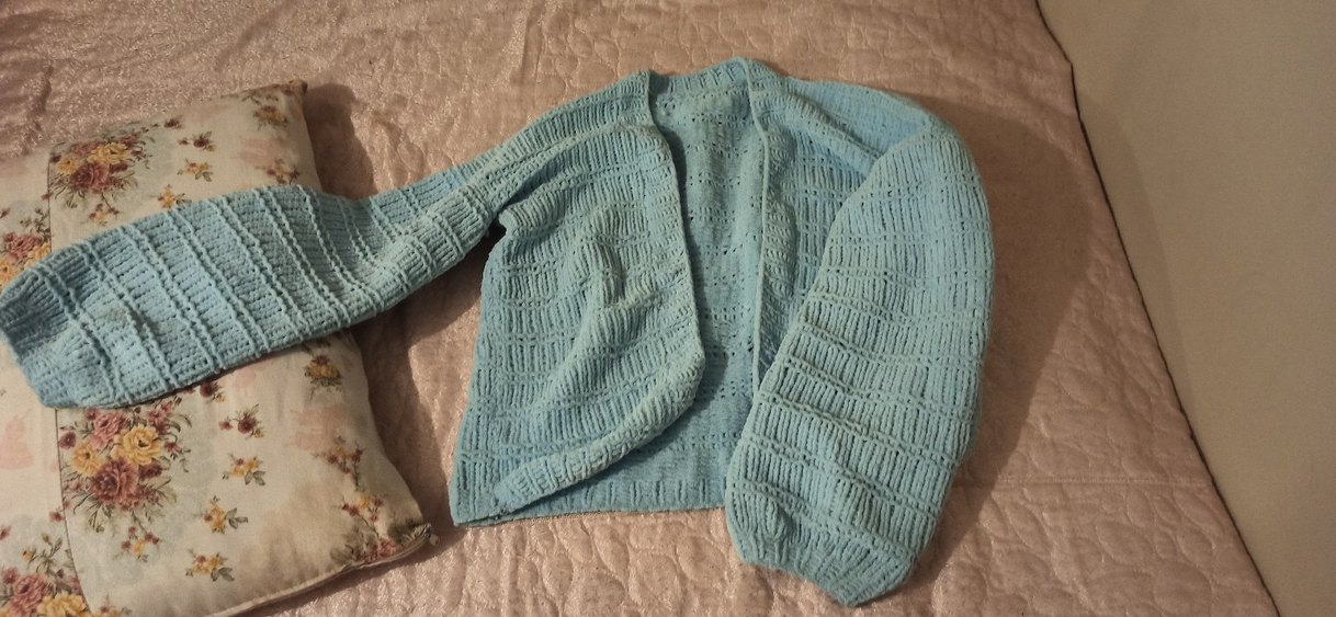 Mavi Triko Salaş Hamile Hırka - Görsel 2