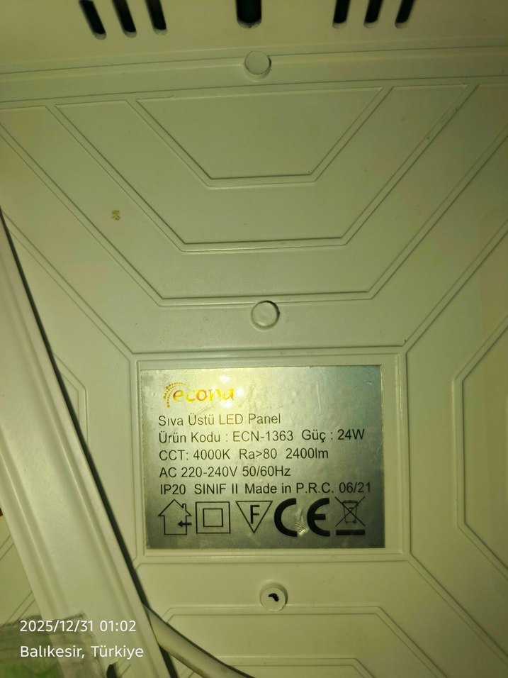 siva üstü LED lamba - Görsel 5