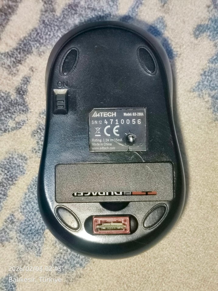 Kablosuz Gri Bilgisayar Mouse A4TECH - Görsel 2