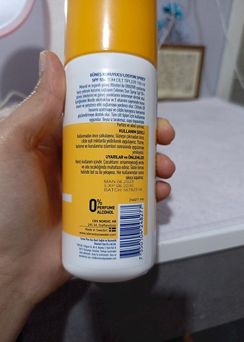 Celenes SPF 50+ Güneş Koruyucu Sprey 150 ml - Görsel 3