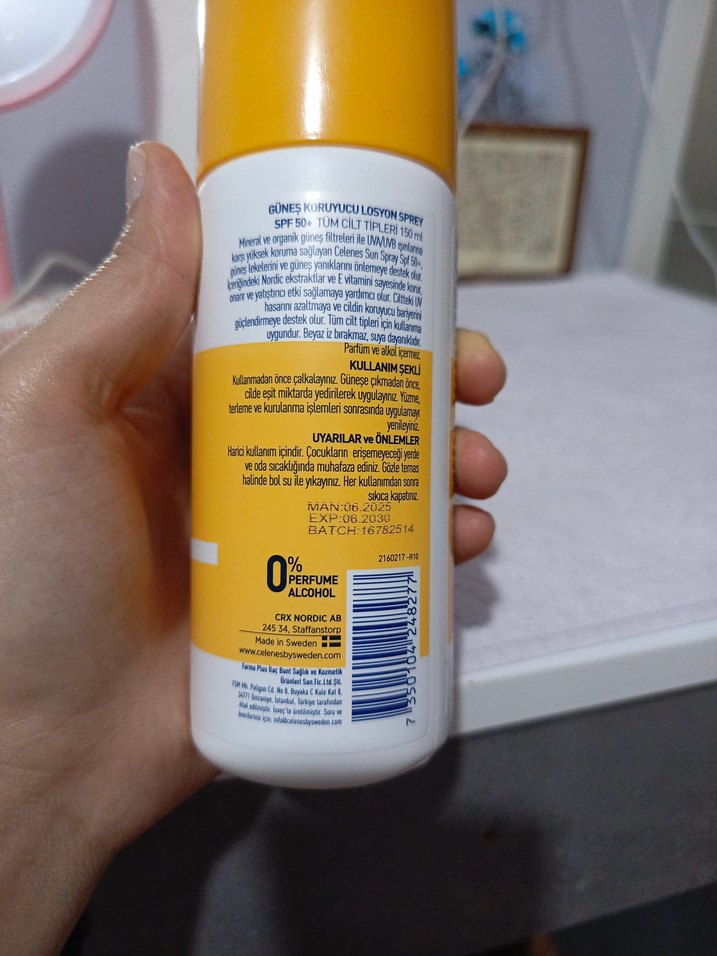Celenes SPF 50+ Güneş Koruyucu Sprey 150 ml - Görsel 3