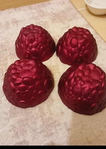 American Vintage Bordo Renkli Tie-Dye Desenli 4 Parça Kase Seti