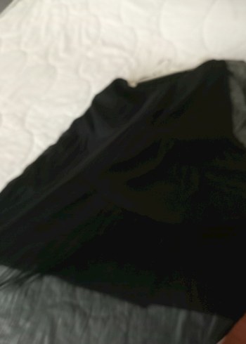 l Beden Siyah Drapeli Uzun Kadın Etek gotik bel lastikli s.m.l