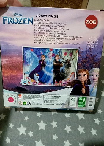  Beden Frozen Zoe 100 Parça Çocuk Puzzle sifir