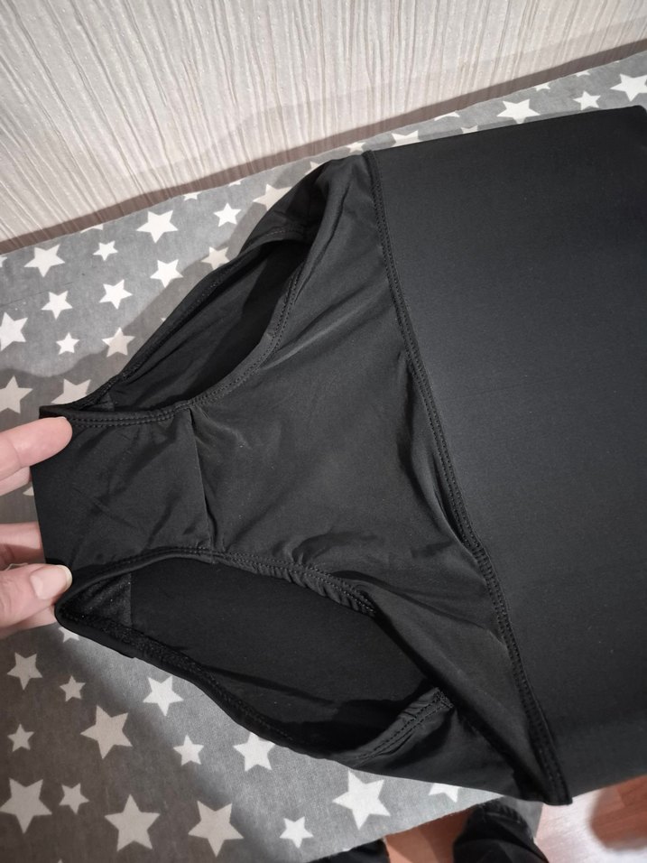 Siyah, Velcro Detaylı ful likrali yüksek bel. korseli - Görsel 5