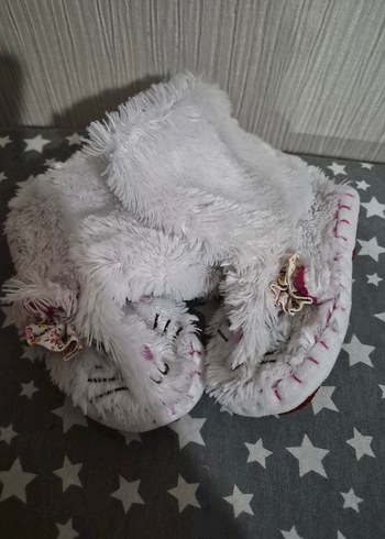 Beyaz Kürklü Bohem Kız Ev Terliği - Görsel 5