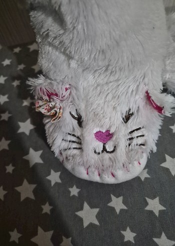 Beyaz Kürklü Bohem Kız Ev Terliği - Görsel 7